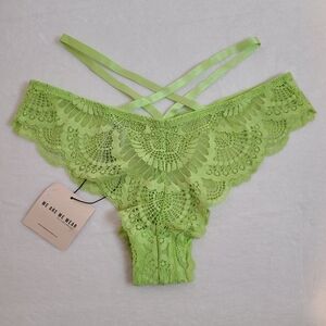 We Are We Wear Eco Lila Lace Strappy Brazilian Cheeky Panty Size Sm